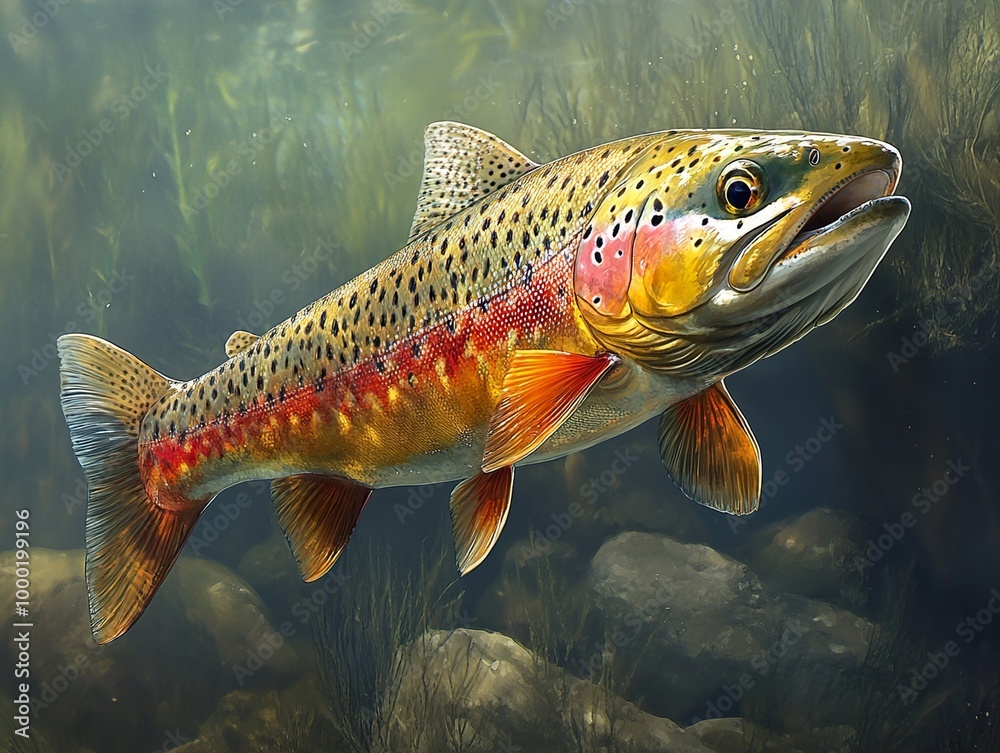 Rainbow Trout Underwater: A Close-Up View of a Majestic Fish Rainbow Trout Underwater: A Close-Up View of a Majestic Fish
