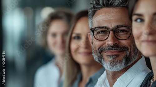 A mature professional man wearing stylish glasses in a corporate setting, highlighting confidence, wisdom, and professional expertise in the workplace.