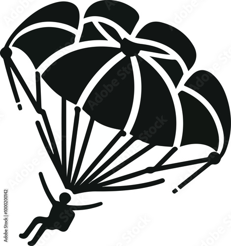 Stick Figure Parachute Icon