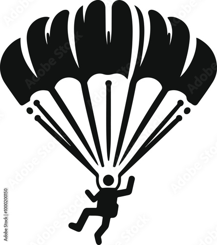 Stick Figure Parachute Icon