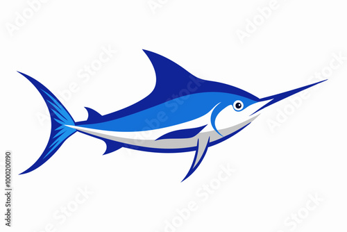 Blue marlin fish creative vector illustration