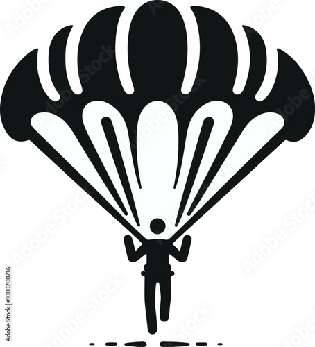 Stick Figure Parachute Icon