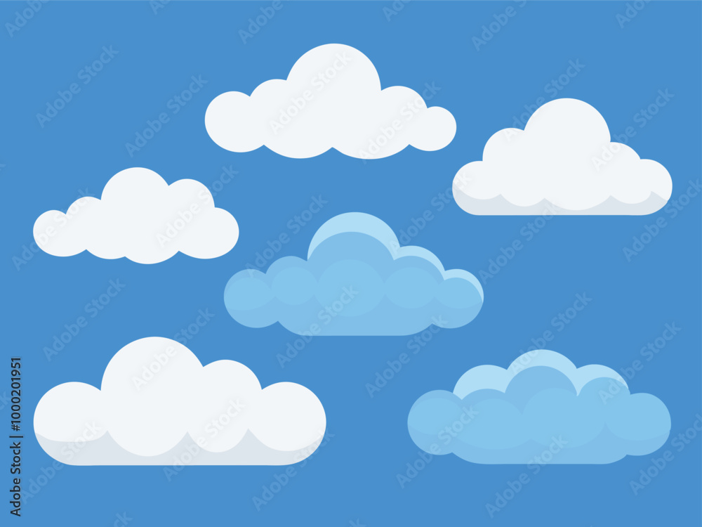 Cloud vector pack, flat cloud illustration set. Cloud vector pack, flat cloud illustration set.