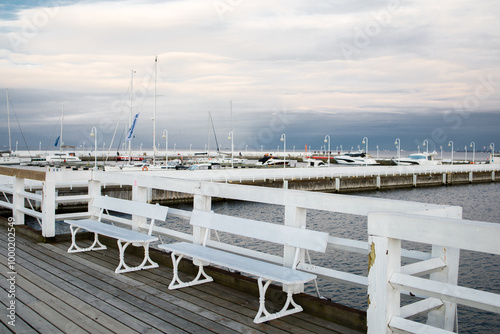 Molo pier promenade in Sopot, Poland