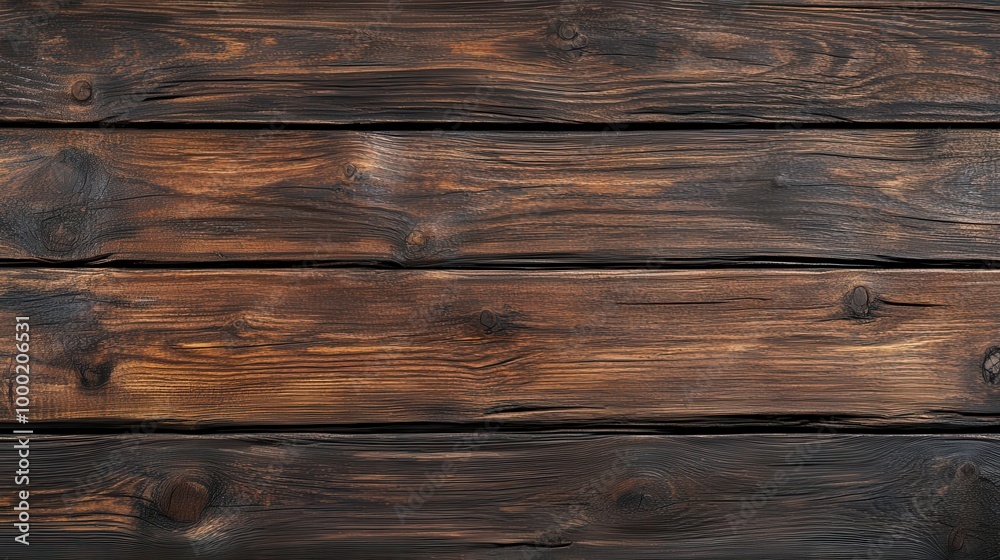 Fototapeta premium rich brown wooden table texture emphasizing natural grain patterns topdown view of weathered planks rustic charm background