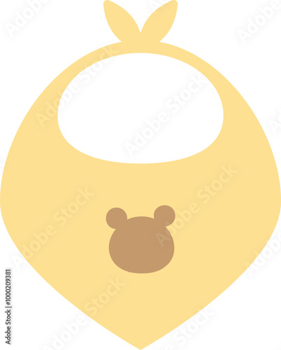 Baby Drool Bib yellow color icon.