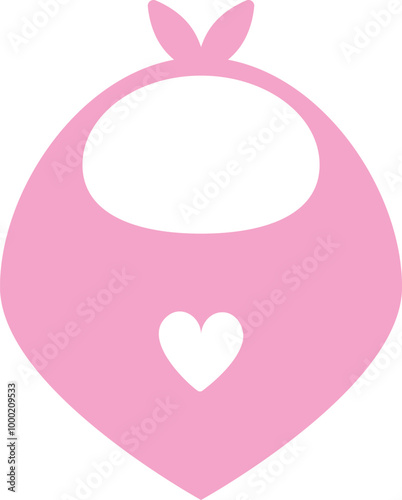 Baby Drool Bib Pink color icon.