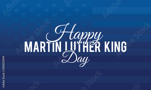 martin luther king day banner. Holiday typographic poster with usa waving flag.Vector illustration
