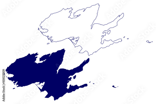 Prince Edward County (Canada, Ontario Province, North America) map vector illustration, scribble sketch Prince Edward map photo