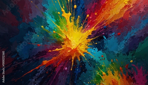 Vibrant explosion of colors in an abstract artistic representation.