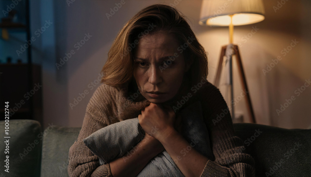 Stressed Person Seeking Comfort at Home Stressed Person Seeking Comfort at Home