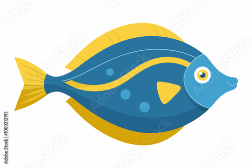 Creative vector illustration of flounder fish on a white background