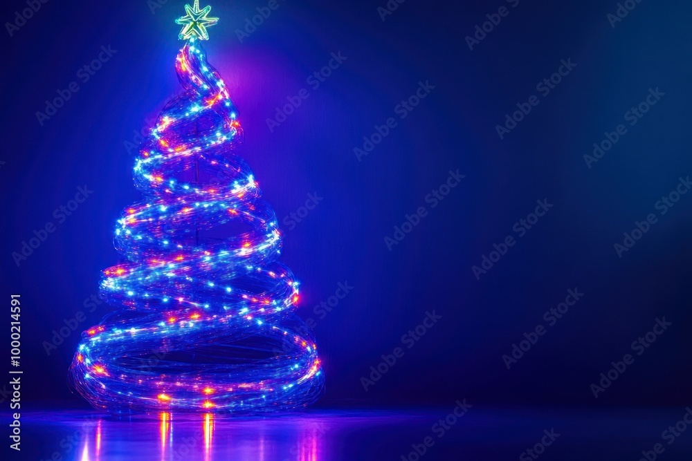Vibrant Blue Christmas Tree with Lights Vibrant Blue Christmas Tree with Lights