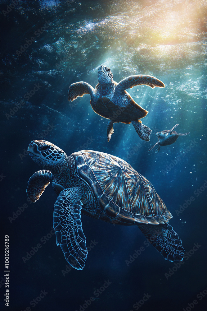 Obraz premium green sea turtle