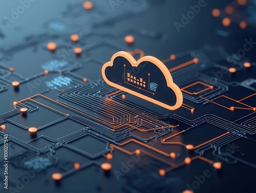 Digital cloud expanding over a global map, highlighting performance nodes, global reach, cloud performance