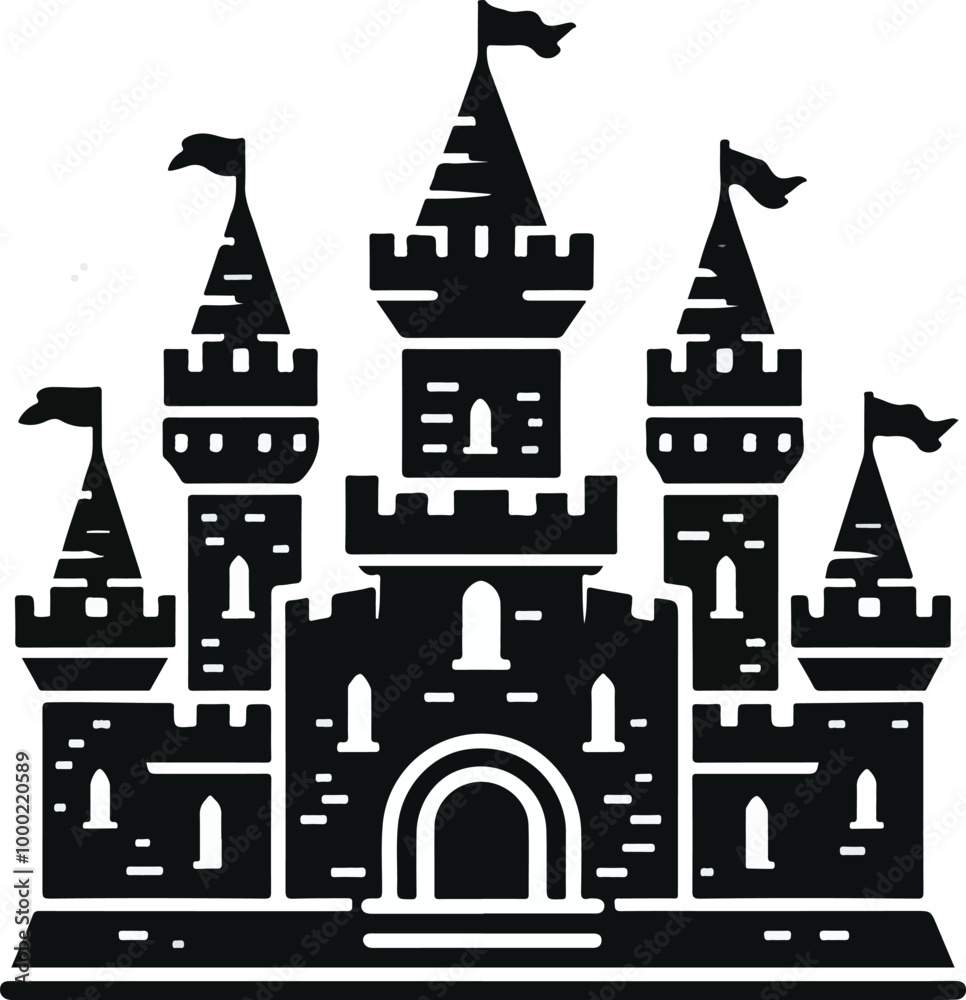 Hindu spiritual temple black silhouette