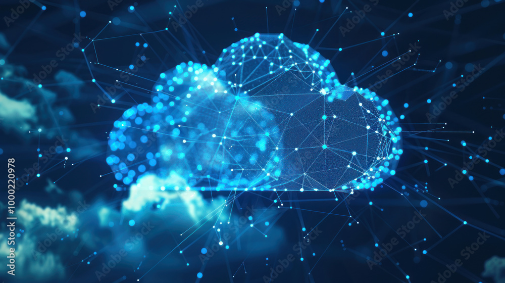 A visual representation of cloud storage integration into business workflows, improving collaboration and access to data.