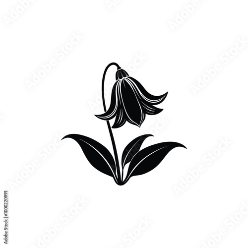  blue bluebell flowers isolated on a white background