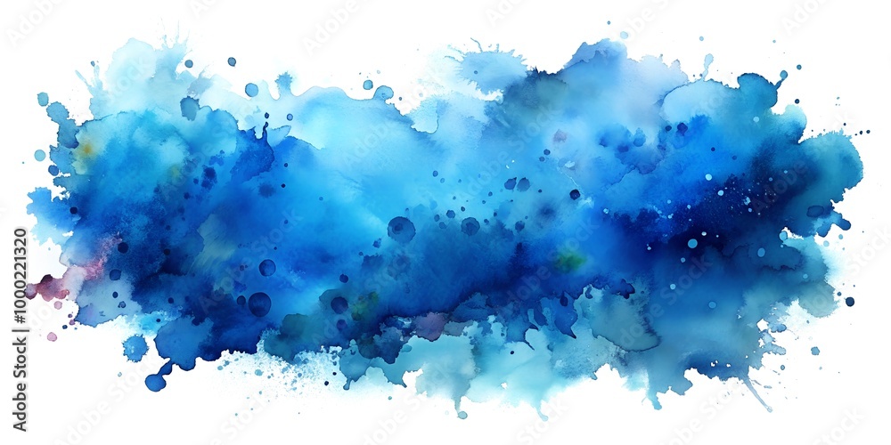 Blue paint brush strokes in watercolor isolated on a white background Blue paint brush strokes in watercolor isolated on a white background