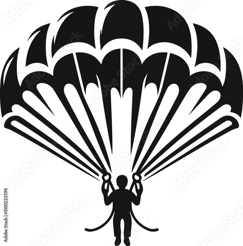 Stick Figure Parachute Icon