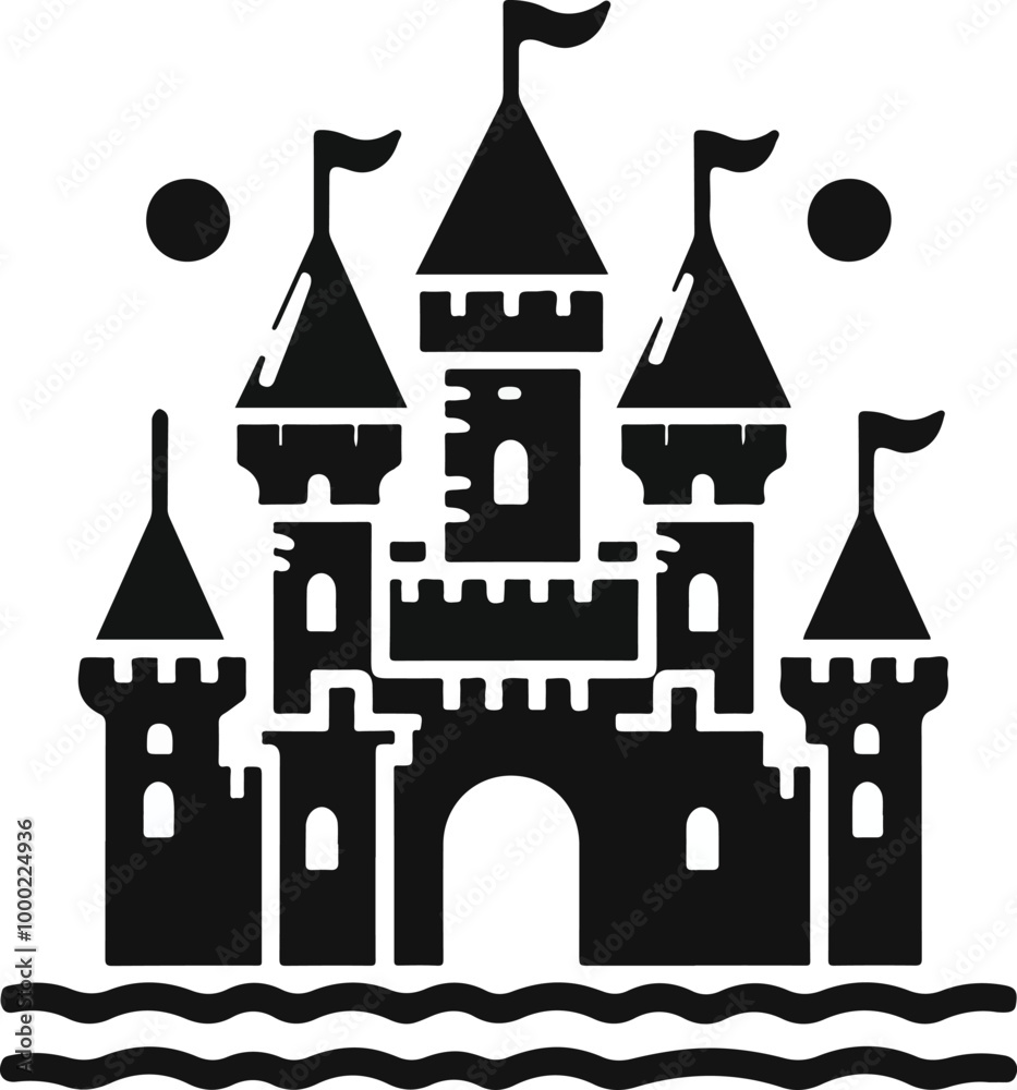 Obraz premium Hindu spiritual temple black silhouette