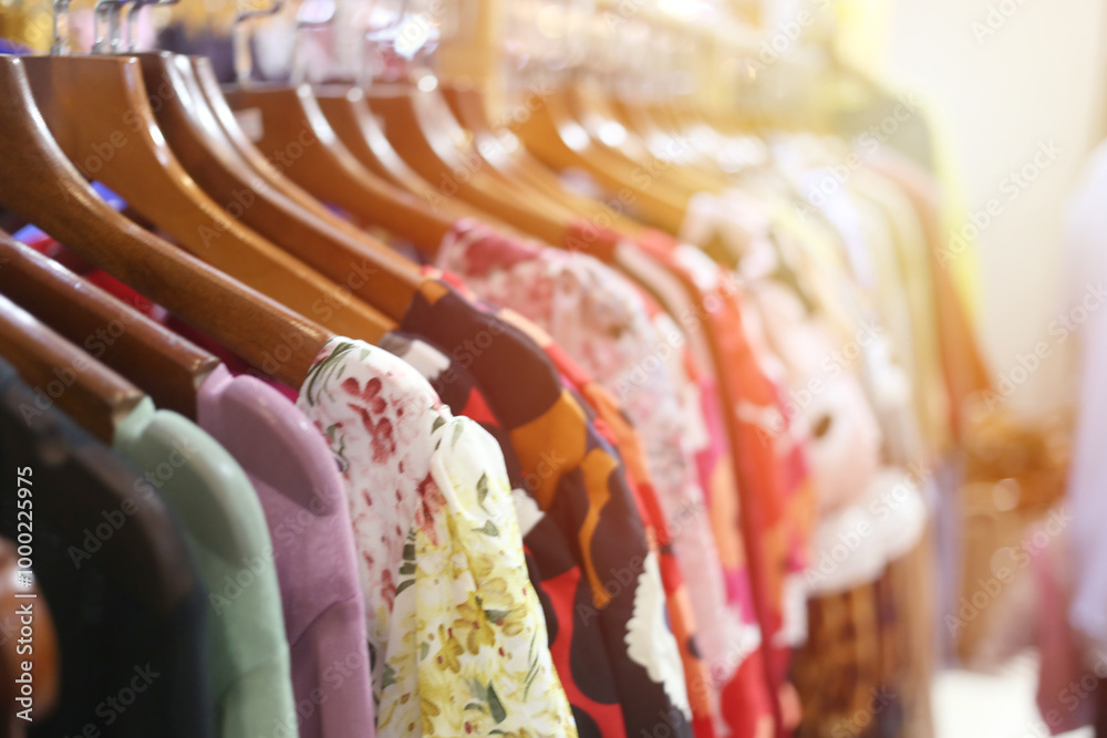 Colorful Dresses Hanging in a Retail Store Display