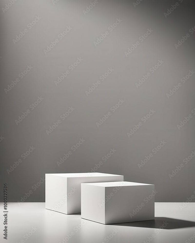 A white pedestal with two square bases A white pedestal with two square bases