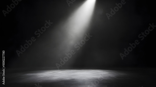 High-Contrast Black Spotlight Studio Background