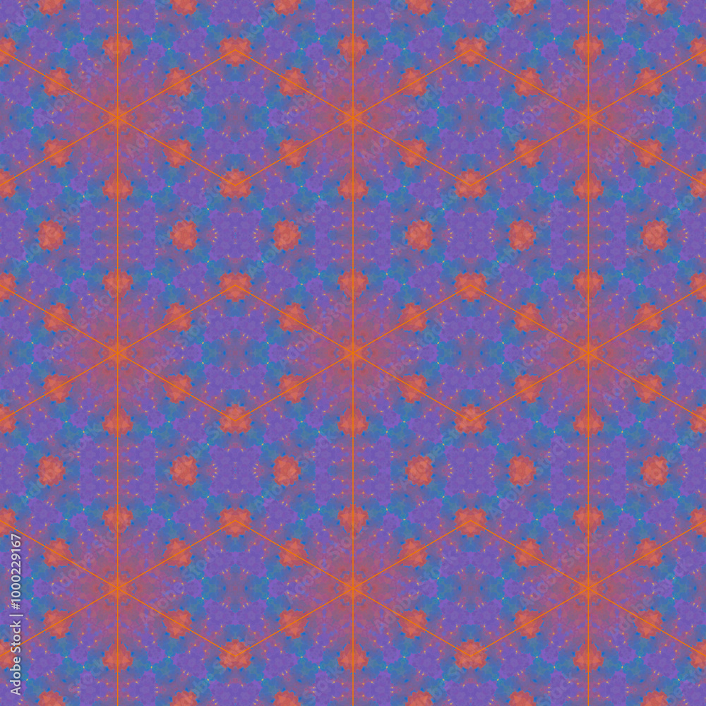 Patrón sin costuras efecto caleidoscopio, geométrico, colores. Simétrico. Estampa. 