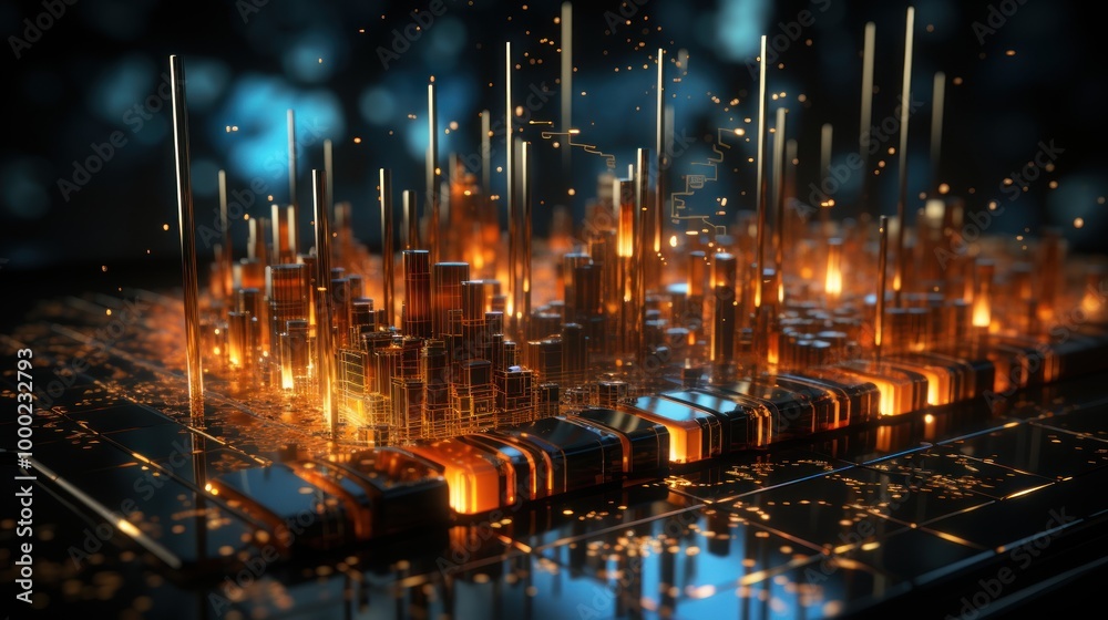 Abstract Cityscape with Glow Abstract Cityscape with Glow