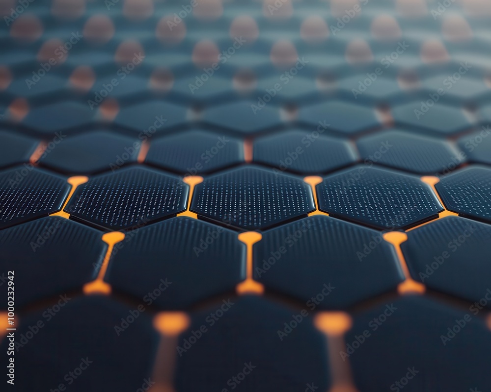 Fototapeta premium Close-up of nanoparticles enhancing the efficiency of solar panels, symbolizing innovation in renewable energy