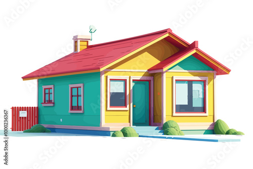 Bungalow isolated illustration