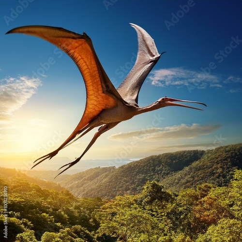 pterodactylus flying dinosaur, AI generated