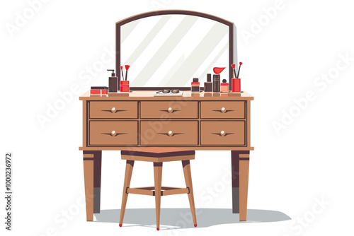 Dressing Table isolated illustration