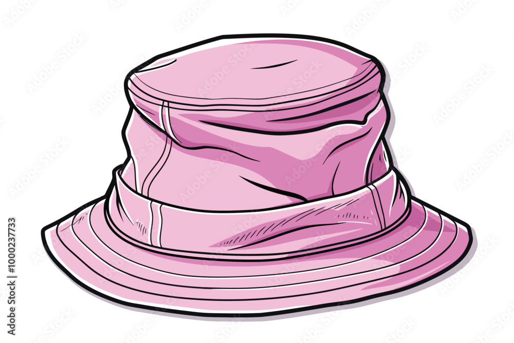 pink Bucket Hat isolated illustration pink Bucket Hat isolated illustration
