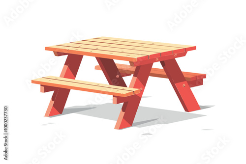 Picnic Table isolated illustration