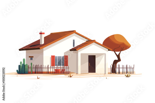 Ranch House isolated illustration