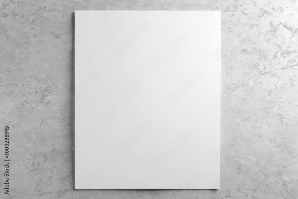 Top view of white sheet of paper on light grey marble surface, clean and minimalist mockup design. For adding image or text. For displaying documents, presentations, invitations, or branding concepts Top view of white sheet of paper on light grey marble surface, clean and minimalist mockup design. For adding image or text. For displaying documents, presentations, invitations, or branding concepts