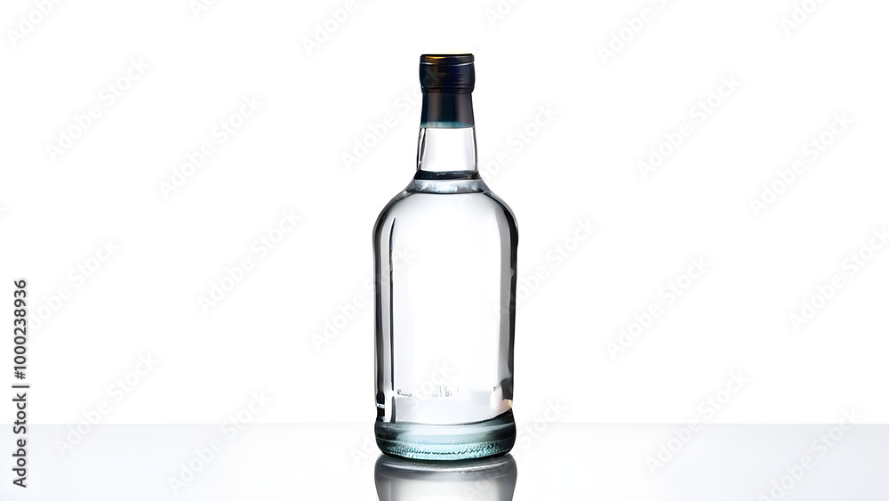 A bottle of vodka on a white background A bottle of vodka on a white background
