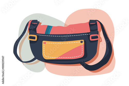 Waist bag isolated illustration