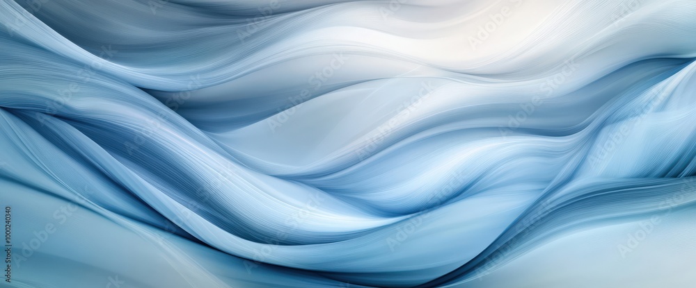 Naklejka premium Abstract waves in cool blues for modern digital backgrounds