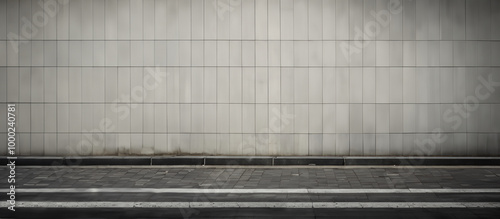 Large backdrop background of white tiled ceramic wall on street