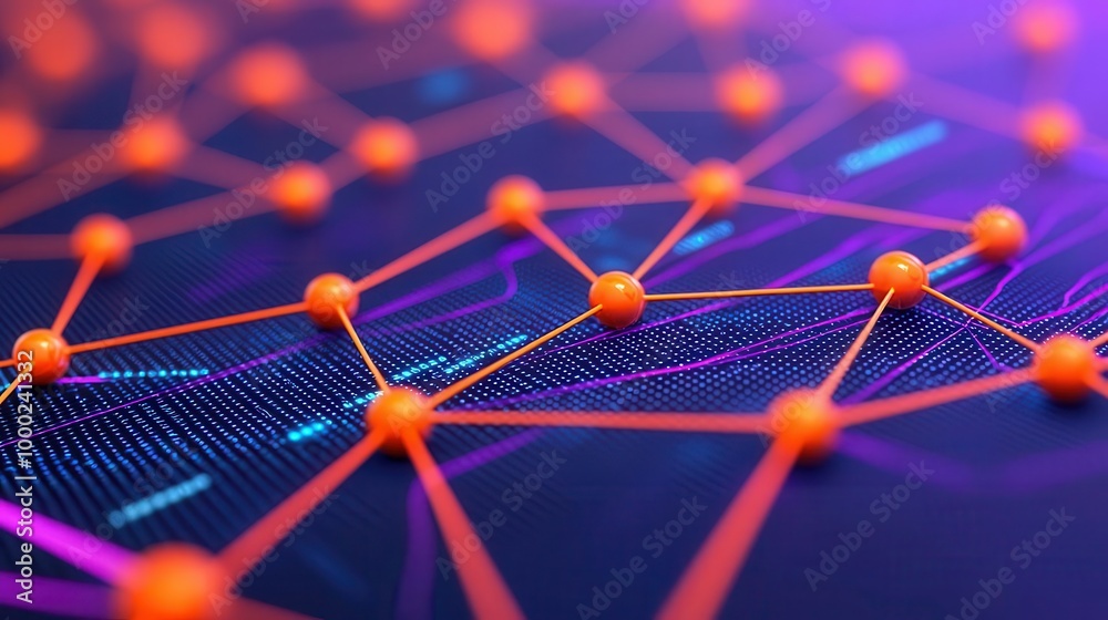 Visualization of a predictive analytics algorithm, with interconnected data points and lines forming patterns Visualization of a predictive analytics algorithm, with interconnected data points and lines forming patterns