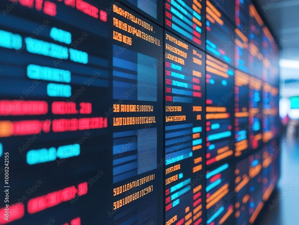 Fototapeta premium Predictive data models displayed on a digital screen, representing the analysis of large datasets for future trends