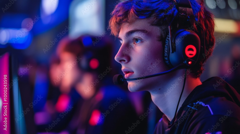 Esports Competitor Focused on Gameplay Esports Competitor Focused on Gameplay