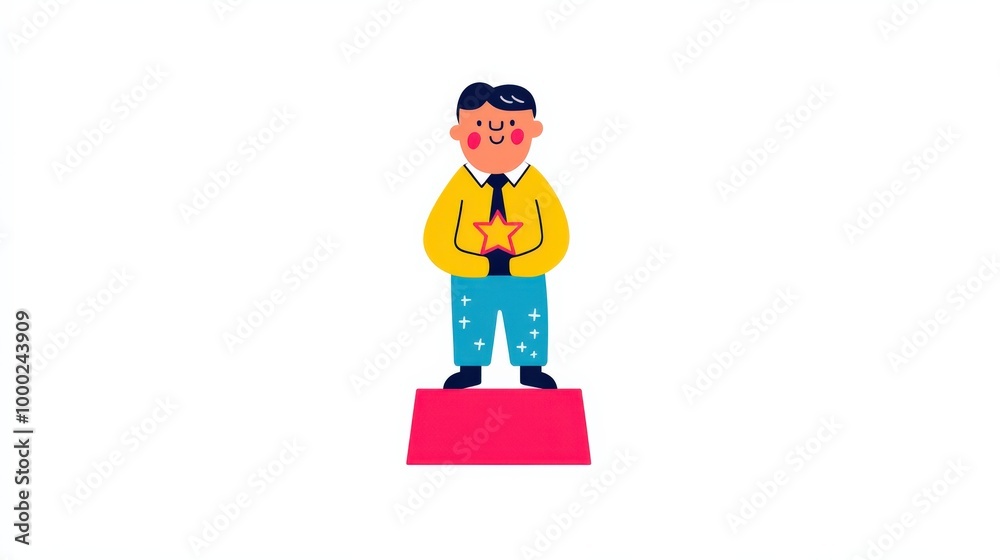 Employee recognition and rewards concept with star icon illustration Employee recognition and rewards concept with star icon illustration