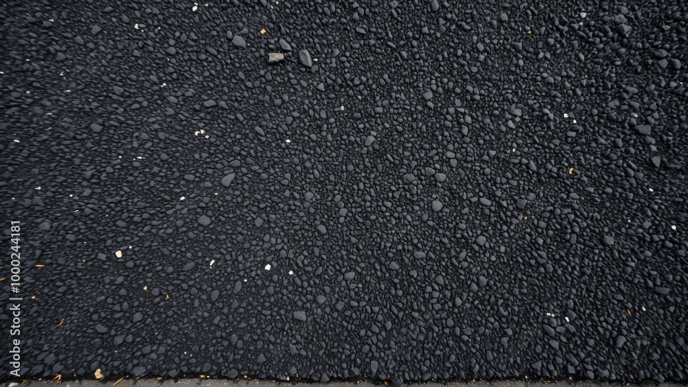 Fototapeta premium Rough asphalt texture, dark grey road surface top view