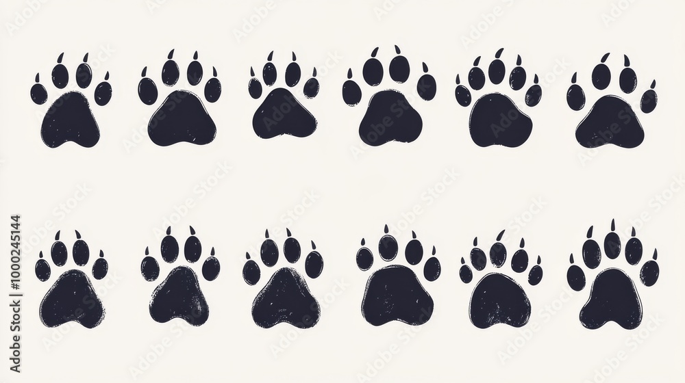 Animal Paw Print Pattern Animal Paw Print Pattern