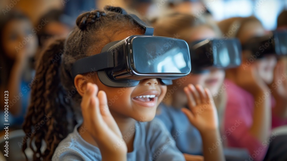 Children experiencing virtual reality Children experiencing virtual reality