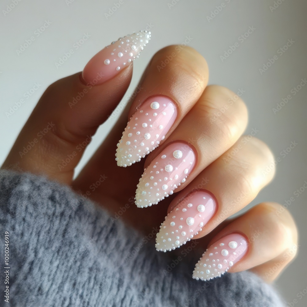 Stylish 3d dewdrop nail art with elegant pearl accents for a chic look Stylish 3d dewdrop nail art with elegant pearl accents for a chic look